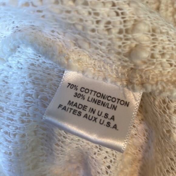 Misa Los Angeles Cotton Linen Open Cardigan Fringe Shag Sweater Size Small - Picture 9 of 9